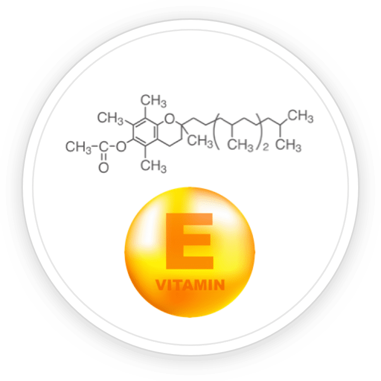 Tocopheryl Acetate - Stable form of Vit. E Protects the skin Prevents skin aging